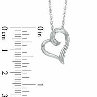 Diamond Accent Tilted Heart Pendant in 10K Gold|Peoples Jewellers