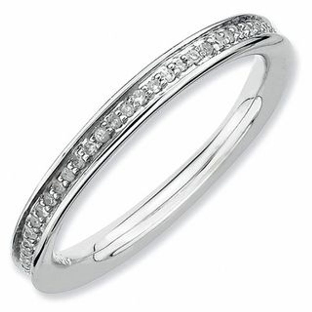 Stackable Expressions™ 0.23 CT. T.W. Diamond Channel-Set Eternity Band in Sterling Silver|Peoples Jewellers