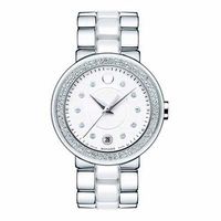 Ladies' Movado Cerena Diamond Accent Ceramic Watch (606625)|Peoples Jewellers