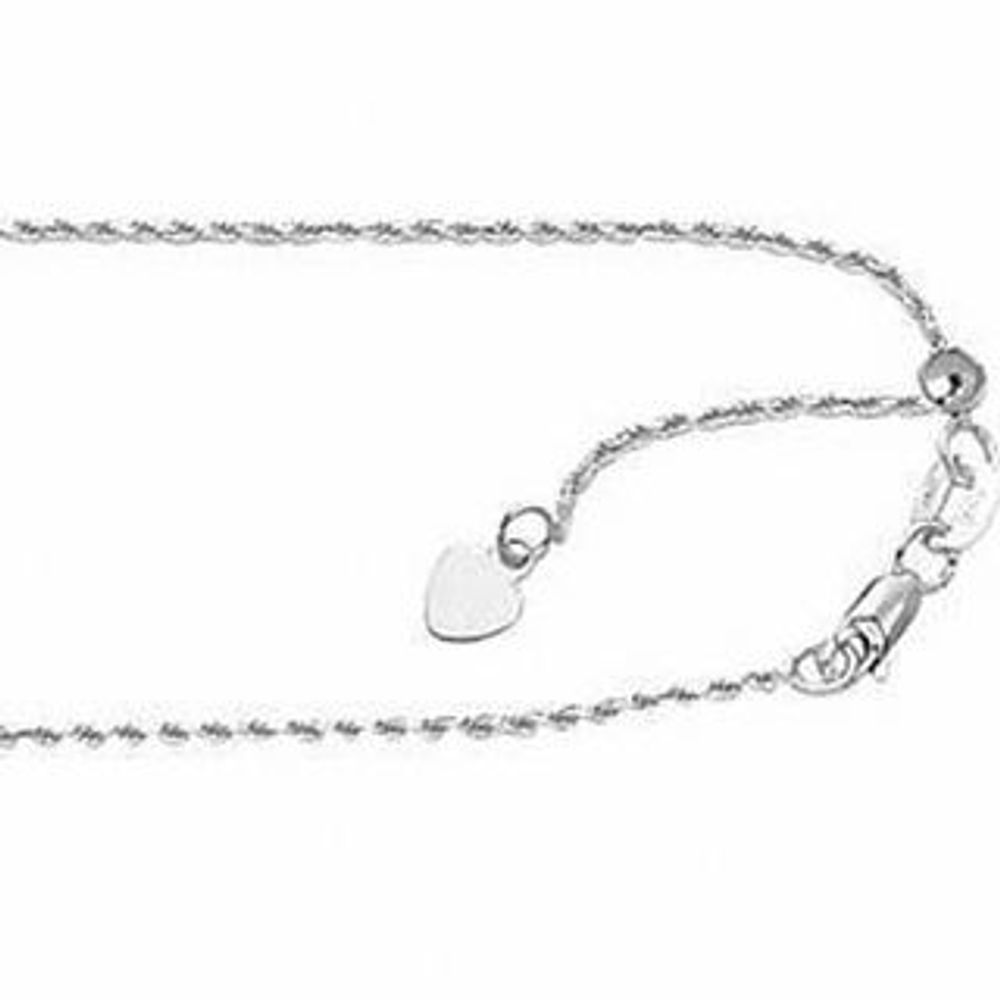 Ladies' 1.0mm Adjustable Rope Chain Necklace in Sterling Silver - 22"|Peoples Jewellers