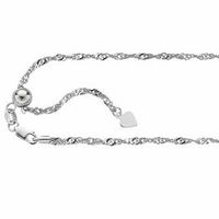 Ladies' 1.5mm Adjustable Singapore Chain Necklace in Sterling Silver - 22"|Peoples Jewellers