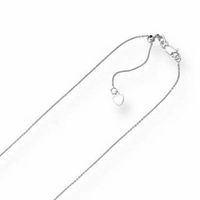 0.9mm Adjustable Cable Chain Necklace in 10K White Gold - 22"|Peoples Jewellers