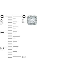 0.80 CT. T.W. Princess-Cut Diamond Frame Stud Earrings in 10K White Gold|Peoples Jewellers