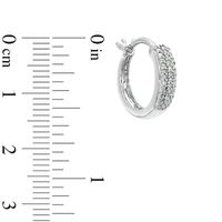 0.09 CT. T.W. Diamond Triple Row Hoop Earrings in Sterling Silver|Peoples Jewellers