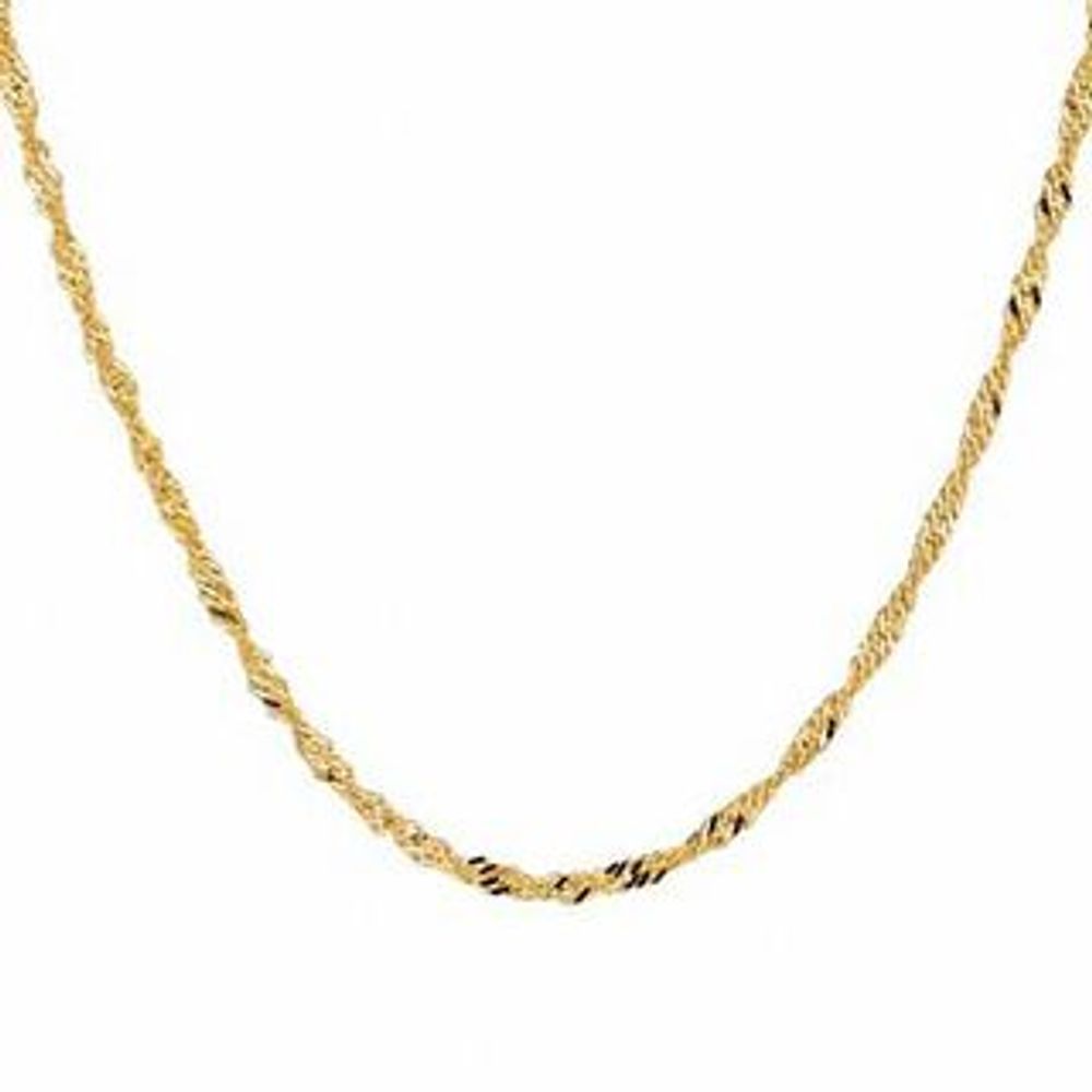 1.5mm Singapore Chain Necklace in 10K Gold