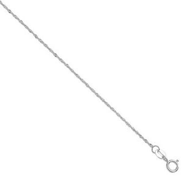 1.0mm Singapore Chain Necklace in 10K White Gold - 20"|Peoples Jewellers