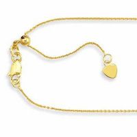 Ladies' 0.9mm Adjustable Cable Chain Necklace in 10K Gold - 22"|Peoples Jewellers