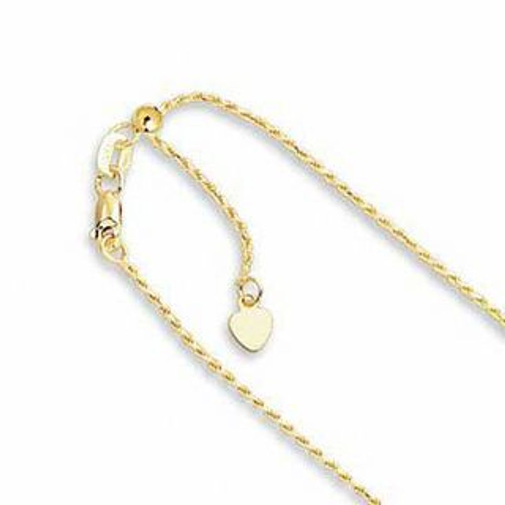 1.0mm Adjustable Rope Chain Necklace in 14K Gold - 22"|Peoples Jewellers