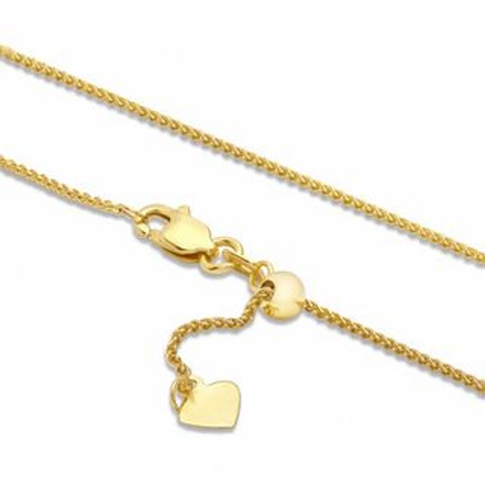 0.85mm Adjustable Wheat Chain Necklace in 14K Gold - 22"|Peoples Jewellers