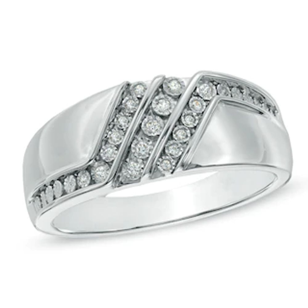 Men's 0.10 CT. T.W. Diamond Ring in Sterling Silver|Peoples Jewellers