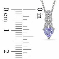 5.0mm Heart-Shaped Tanzanite and Diamond Accent Filigree Pendant in 10K White Gold - 17"|Peoples Jewellers