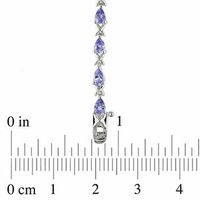 Pear-Shaped Tanzanite and "X" Link Alternating Line Bracelet in Sterling Silver|Peoples Jewellers