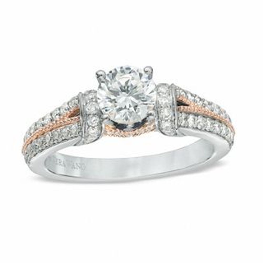Vera Wang Love Collection 1.20 CT. T.W. Diamond Collar Engagement Ring in 14K Two-Tone Gold|Peoples Jewellers