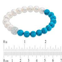 8.0 - 9.0mm Freshwater Pearl, Turquoise and Crystal Bracelet - 7.25"|Peoples Jewellers