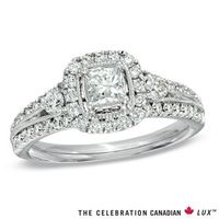 Celebration Canadian Lux® CT. T.W. Certified Diamond Frame Engagement Ring in 18K Gold (I/SI2)|Peoples Jewellers