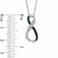Black and White Diamond Accent Infinity Pendant in Sterling Silver|Peoples Jewellers
