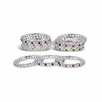 Stackable Expressions™ Garnet and Diamond Accent Eternity Band in Sterling Silver|Peoples Jewellers