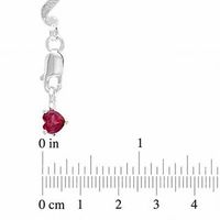 6.0mm Heart-Shaped Lab-Created Ruby and Diamond Accent Bracelet in Sterling Silver|Peoples Jewellers