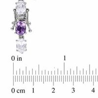 Oval Amethyst and White Lab-Created Sapphire Bracelet in Sterling Silver - 7.25"|Peoples Jewellers