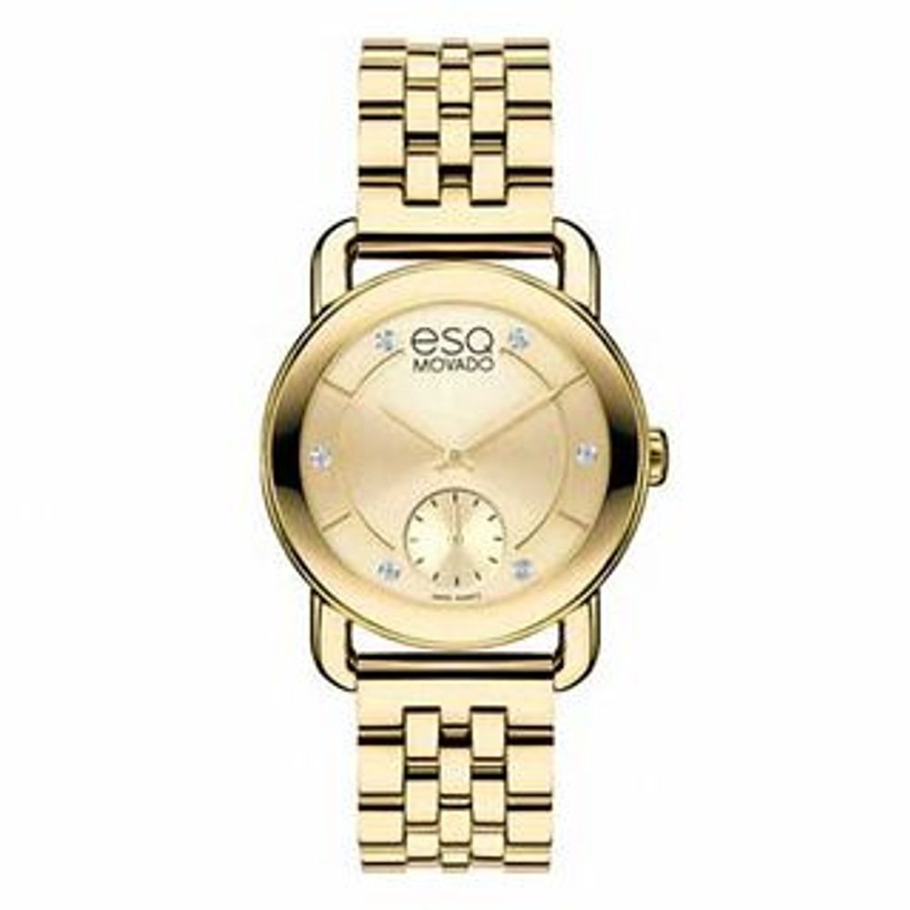 Peoples Jewellers Ladies' ESQ Movado Classica Diamond Accent Gold-Tone Watch  (Model: 07101417)|Peoples Jewellers | Scarborough Town Centre