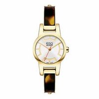 Ladies' ESQ Movado Nova Tortoise-Pattern Gold-Tone Bangle Watch with Silver-Tone Dial (Model: 07101423)|Peoples Jewellers