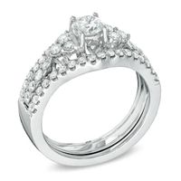 1.30 CT. T.W. Diamond Bridal Set in 14K White Gold|Peoples Jewellers