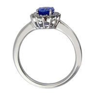 Oval Tanzanite and 0.25 CT. T.W. Diamond Ring in 10K White Gold|Peoples Jewellers