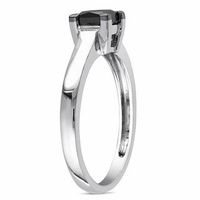 1.00 CT. Princess-Cut Black Diamond Solitaire Ring in 10K White Gold|Peoples Jewellers