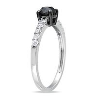 1.00 CT. T.W. Black and White Diamond Engagement Ring in 10K White Gold|Peoples Jewellers