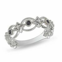 0.17 CT. T.W. Black and White Diamond Band in Sterling Silver|Peoples Jewellers