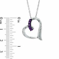 Amethyst and Diamond Accent Looping Heart Pendant in Sterling Silver|Peoples Jewellers