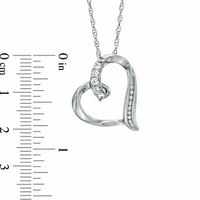 Lab-Created Sapphire and Diamond Accent Looping Heart Pendant in Sterling Silver|Peoples Jewellers