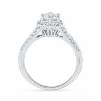 1.50 CT. T.W. Diamond Frame Double Row Engagement Ring in 14K White Gold|Peoples Jewellers