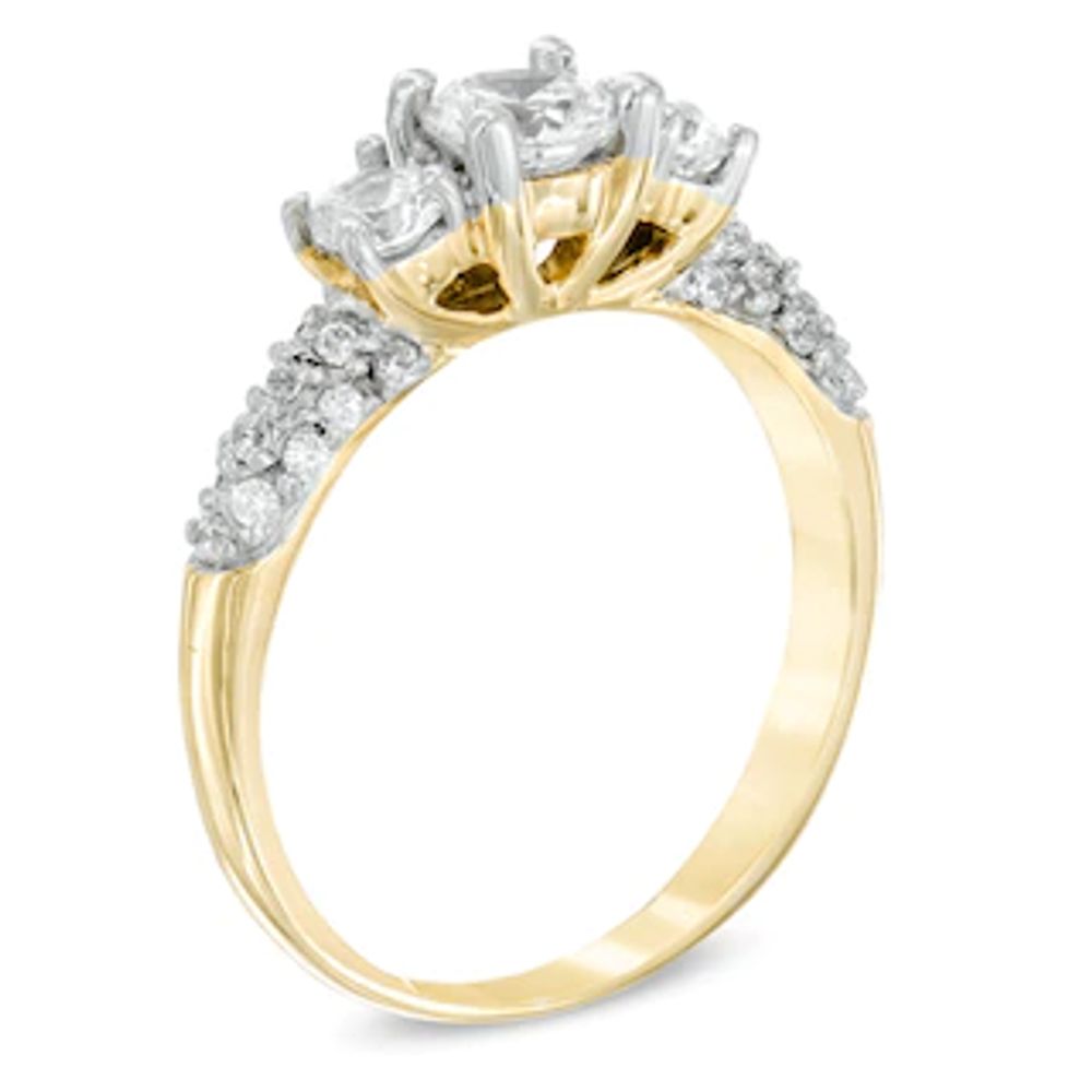 1.00 CT. T.W. Diamond Three Stone Engagement Ring in 14K Gold|Peoples Jewellers