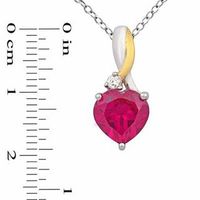 Heart-Shaped Lab-Created Ruby and White Sapphire Pendant and Earrings Set in Sterling Silver and 14K Gold Plate|Peoples Jewellers