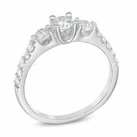 0.75 CT. T.W. Diamond Three Stone Engagement Ring in 10K White Gold|Peoples Jewellers