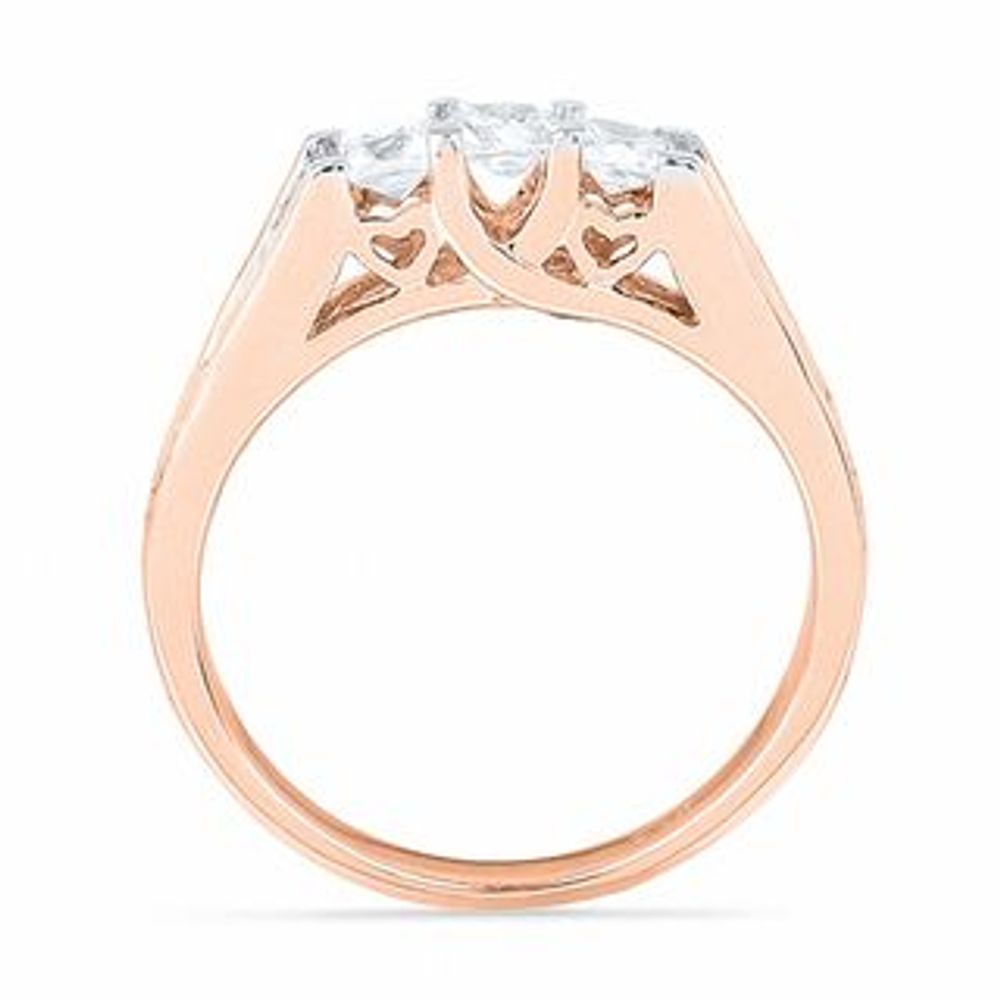 0.50 CT. T.W. Princess-Cut Diamond Three Stone Engagement Ring in 10K Rose Gold|Peoples Jewellers
