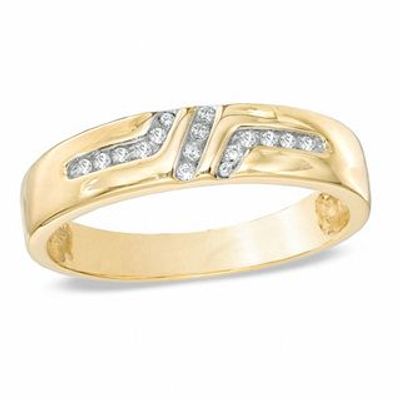 Men's 0.12 CT. T.W. Diamond Wedding Band in 10K Gold|Peoples Jewellers