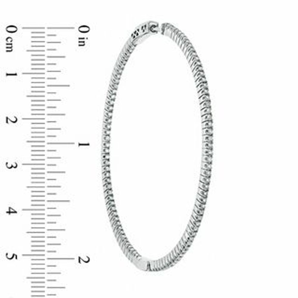 1.00 CT. T.W. Diamond Inside-Out Hoop Earrings in Sterling Silver|Peoples Jewellers