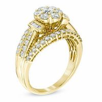 1.25 CT. T.W. Diamond Cluster Engagement Ring in 10K Gold|Peoples Jewellers