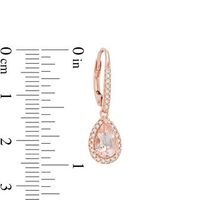 Pear-Shaped Morganite and 0.17 CT. T.W. Diamond Frame Drop Earrings in 10K Rose Gold|Peoples Jewellers