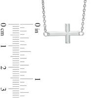Sideways Cross Necklace and Bracelet Set in Sterling Silver|Peoples Jewellers