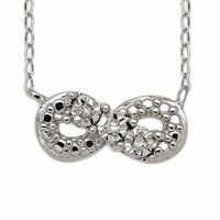 TEENYTINY™ Diamond Accent Sideways Infinity Pendant in Sterling Silver - 17"|Peoples Jewellers