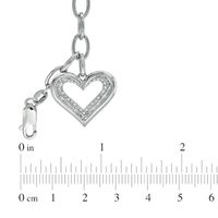 The Heart Within™ Diamond Accent Heart Charm Bracelet in Sterling Silver - 7.5"|Peoples Jewellers