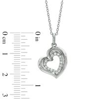 0.15 CT. T.W. Diamond Tilted Heart Pendant in Sterling Silver|Peoples Jewellers