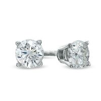 Celebration Canadian Ideal CT. T.W. Certified Diamond Solitaire Stud Earrings in 14K White Gold (I/I1)|Peoples Jewellers