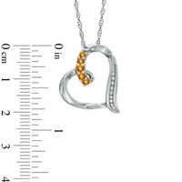 Citrine and Diamond Accent Looping Heart Pendant in Sterling Silver|Peoples Jewellers