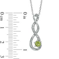 5.5mm Peridot and Diamond Accent Twist Pendant in Sterling Silver|Peoples Jewellers