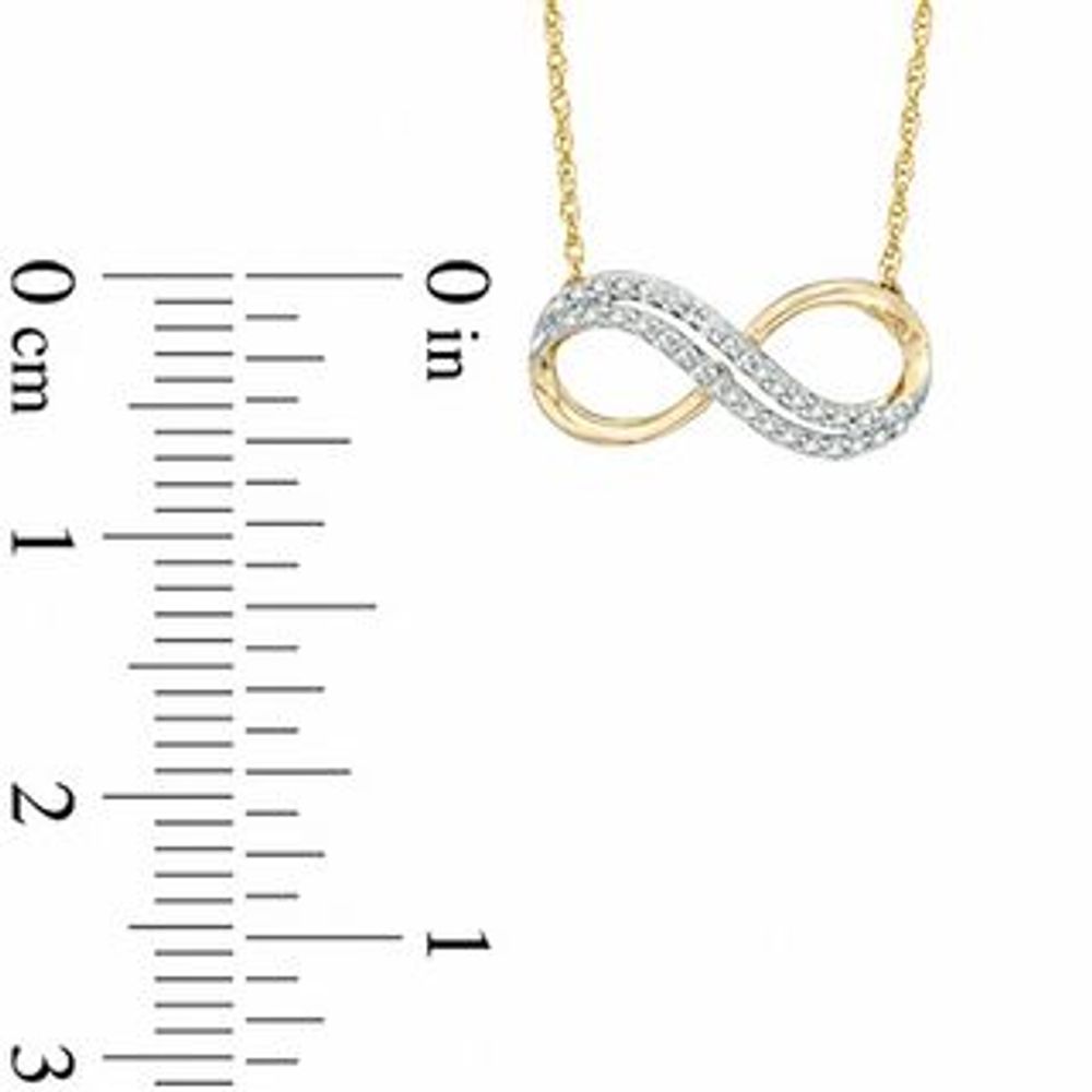 0.10 CT. T.W. Diamond Sideways Infinity Necklace in 10K Gold|Peoples Jewellers