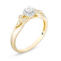 0.10 CT. T.W. Diamond Tri-Sides Promise Ring in 10K Gold|Peoples Jewellers